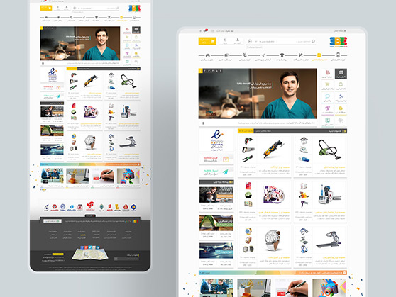 طراحی گرافیک وب، طراحی رابط کاربری و تجربی وب سایت فروشگاه اینترنتی ای بی، خرید مطمئن و فروش متمایز